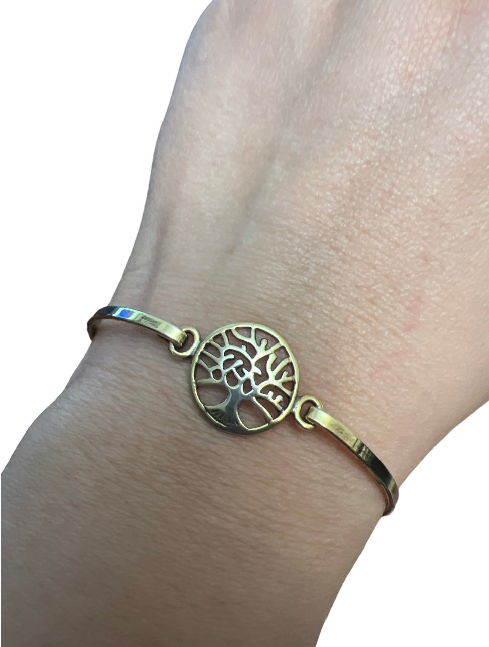 Gold Family Tree Bangle Bracelet