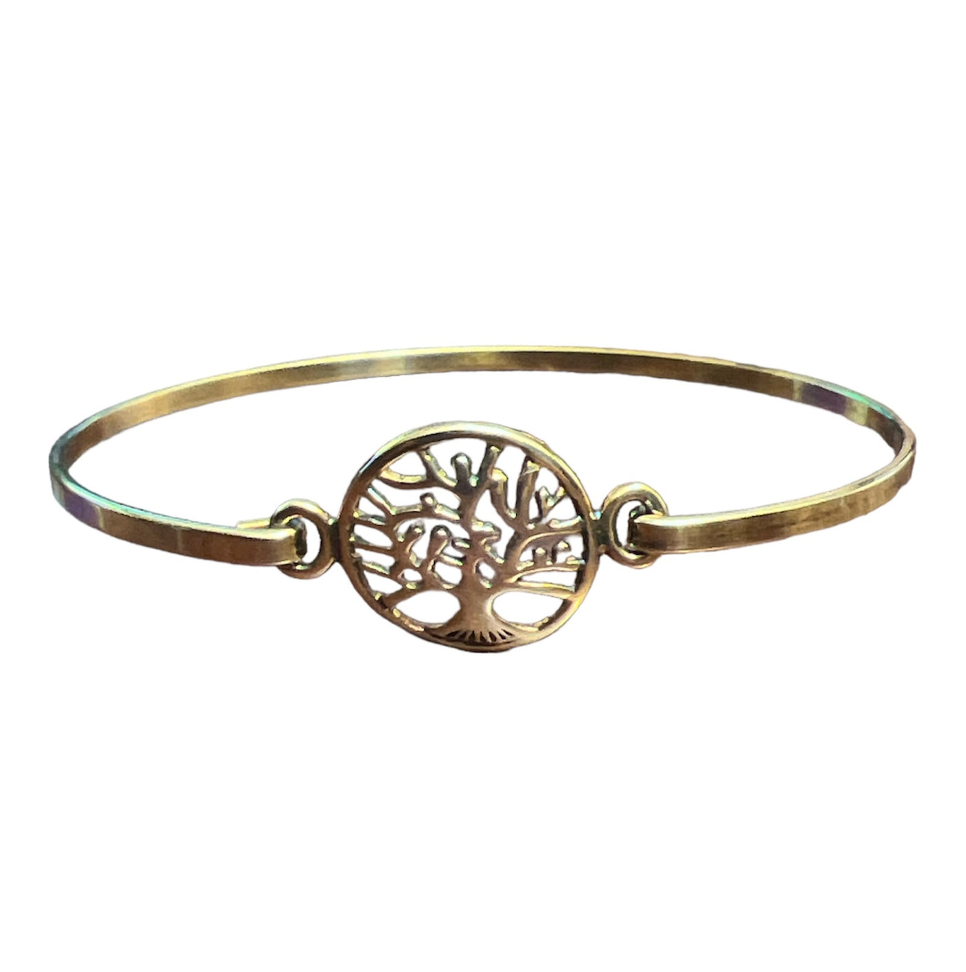 Gold Family Tree Bangle Bracelet