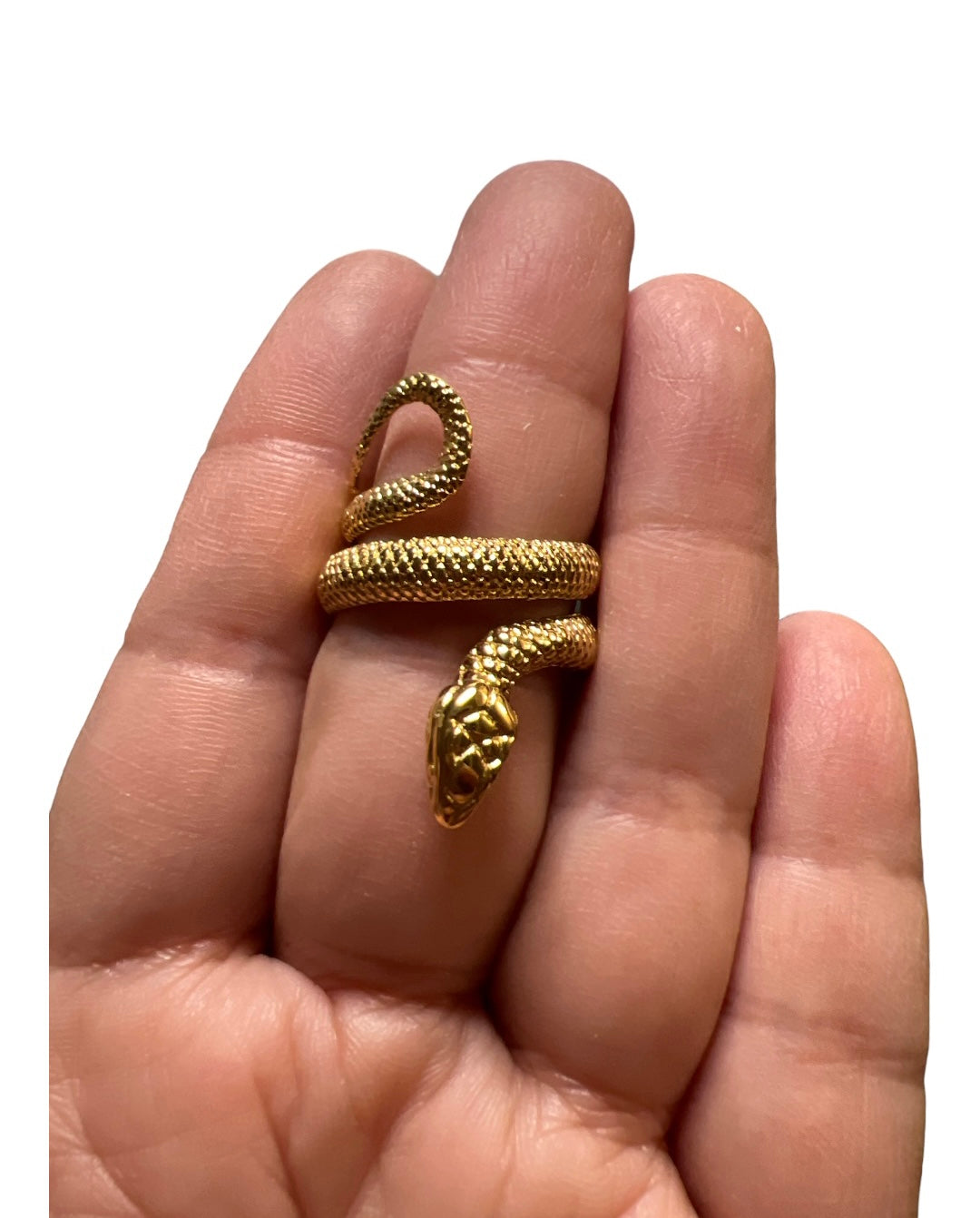 Gold Snake Ring in Stainless Steel