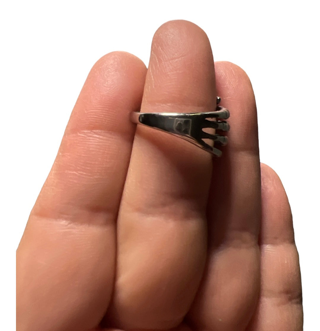 Skull Hands Ring in Stainless Steel