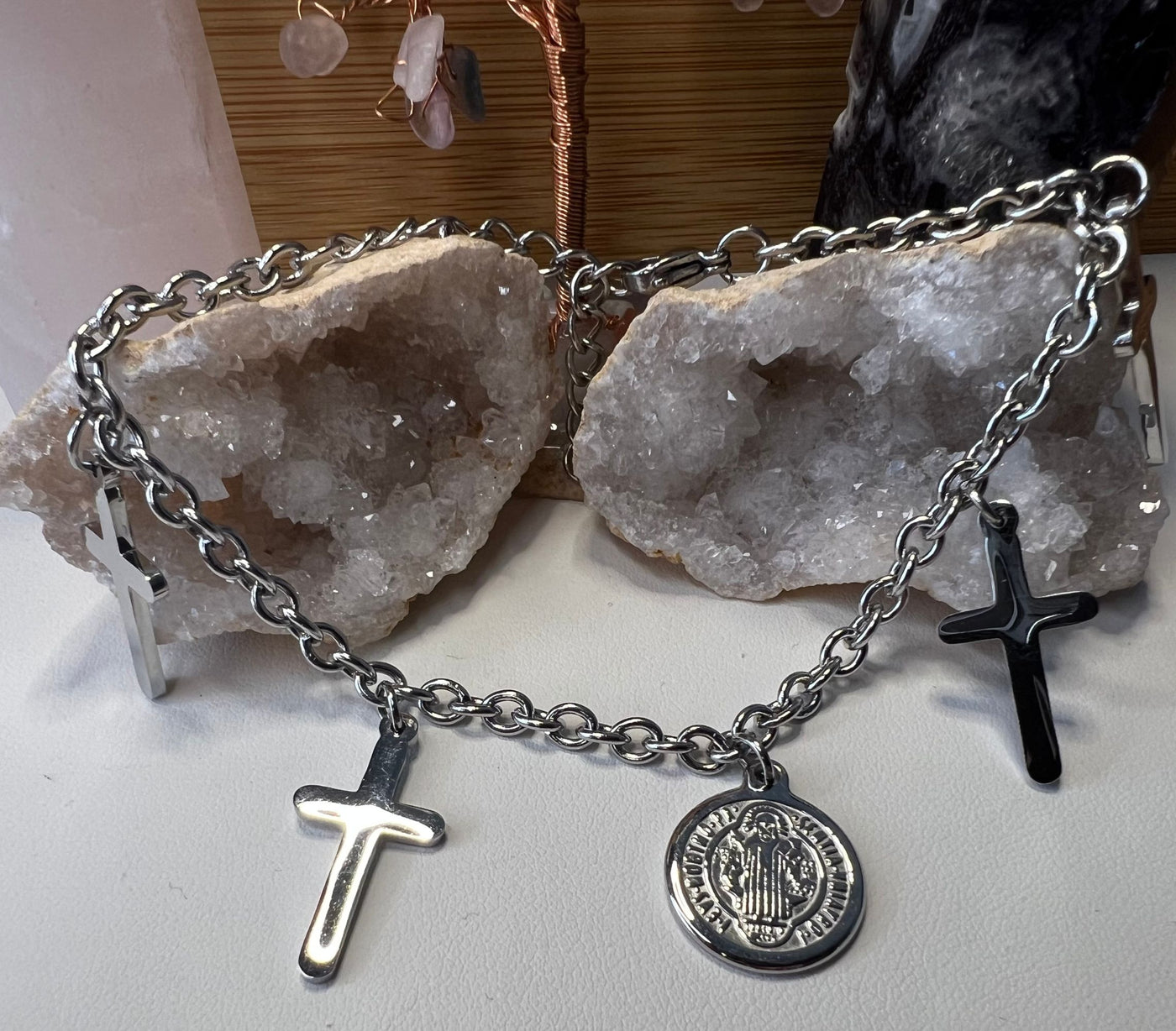 St. Benedict with Cross Dangle Bracelet