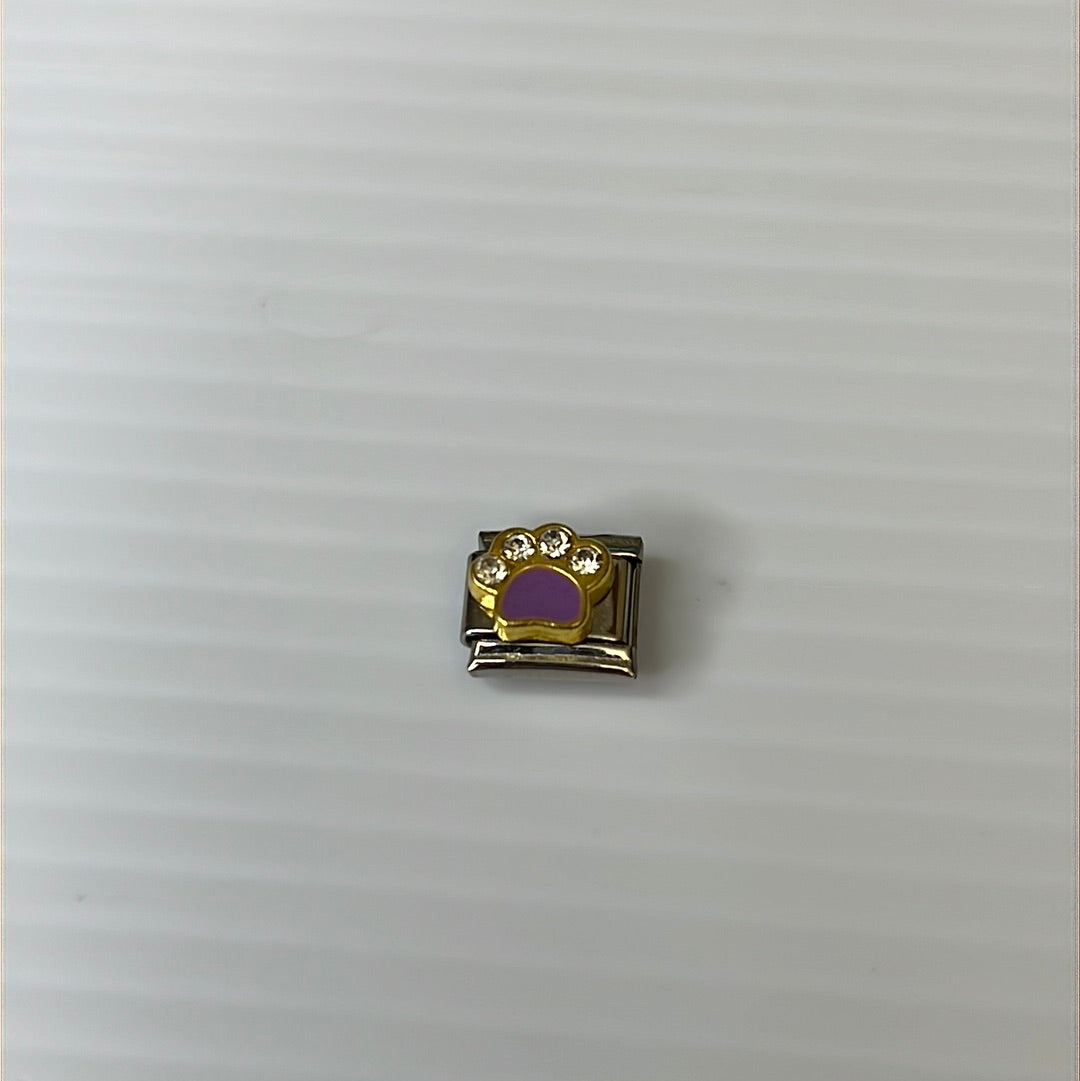 Purple Paw Italian Link Charm