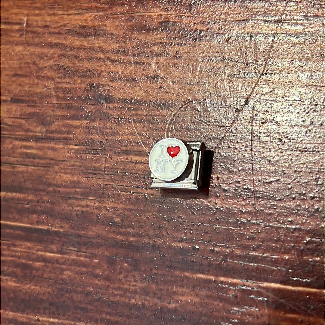 I Love New York Italian Link Charm