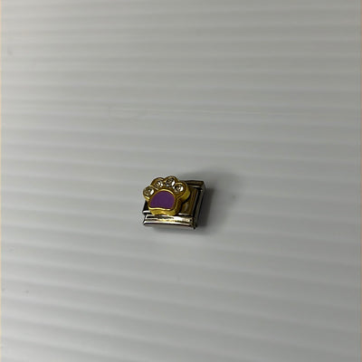 Purple Paw Italian Link Charm