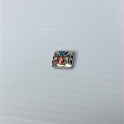 Cross US Italian Link Charm