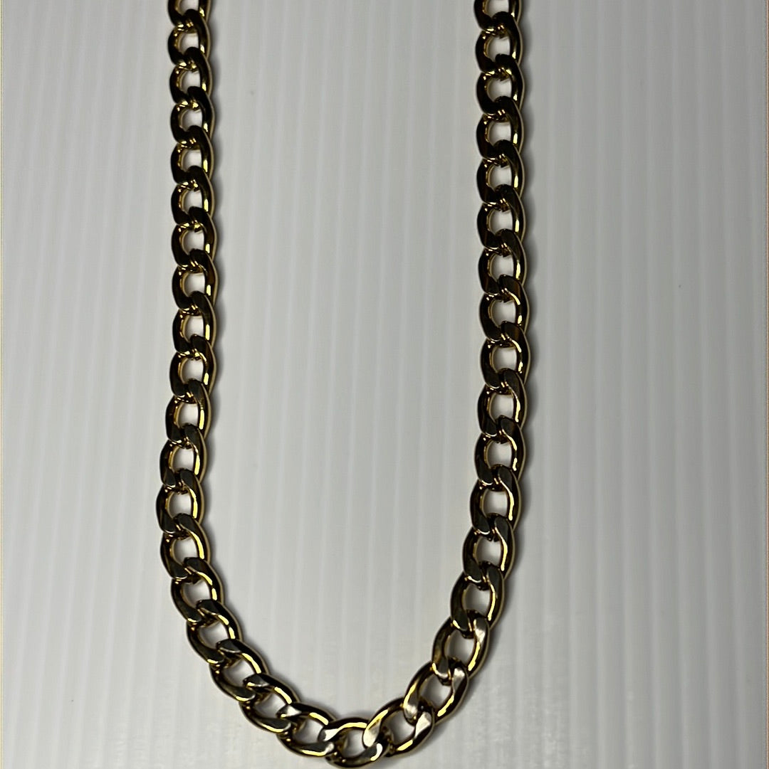 Gold with Silver Cuban Chain Necklace