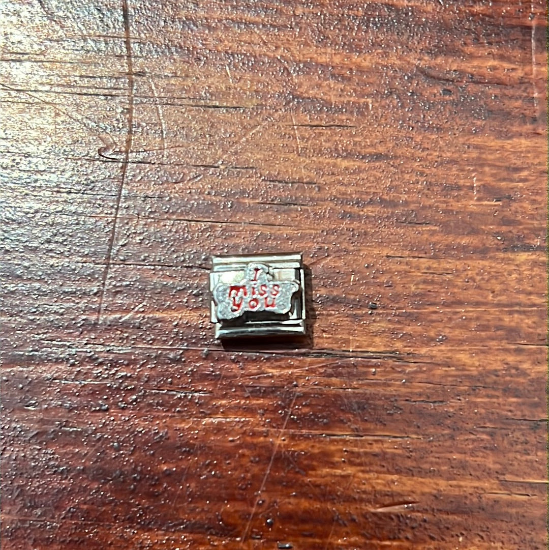 I Miss You Italian Link Charm