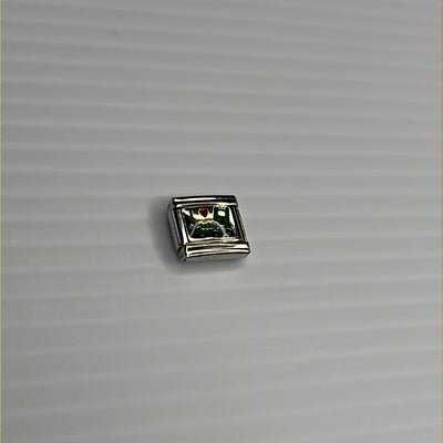 Green Lawn Mower Italian Link Charm