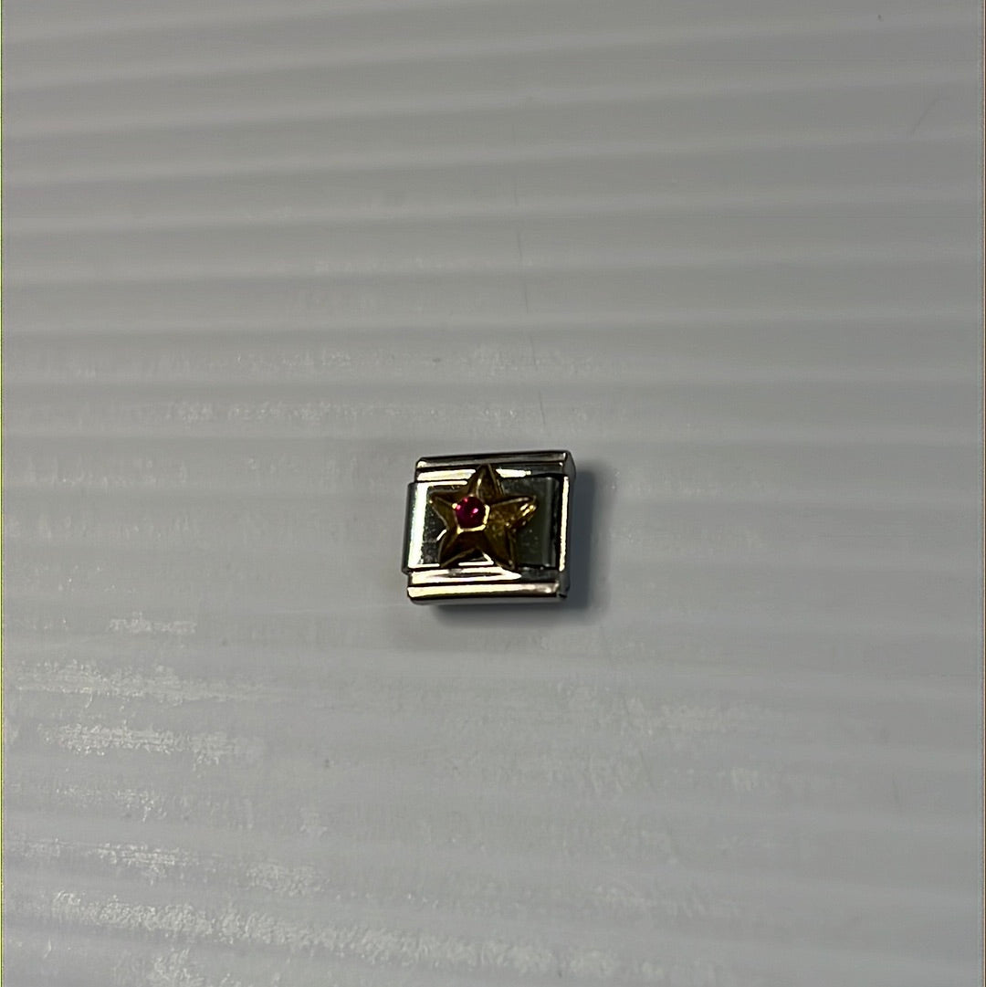 Star Cz Italian Link Charm