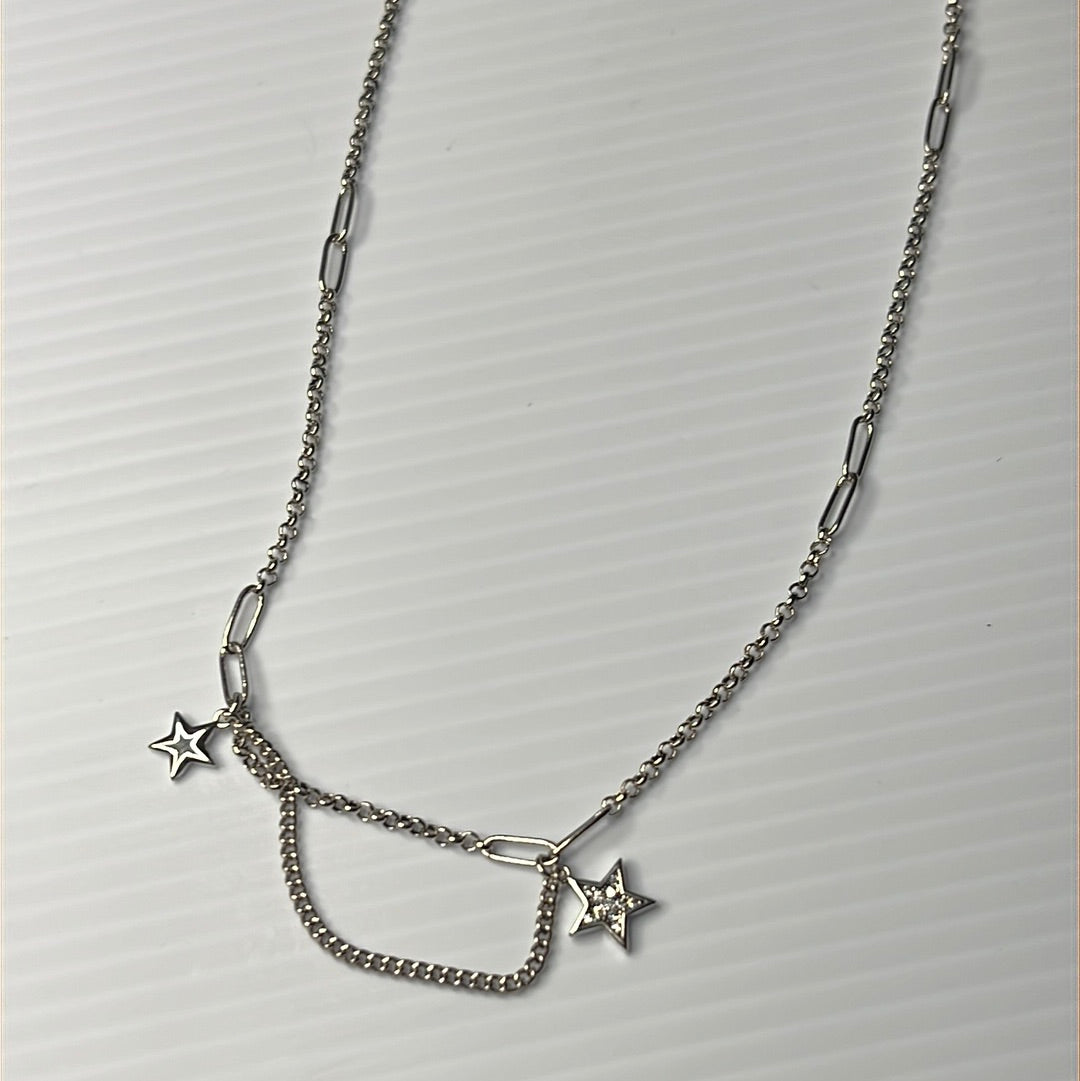 Cz Stars Chain Necklace