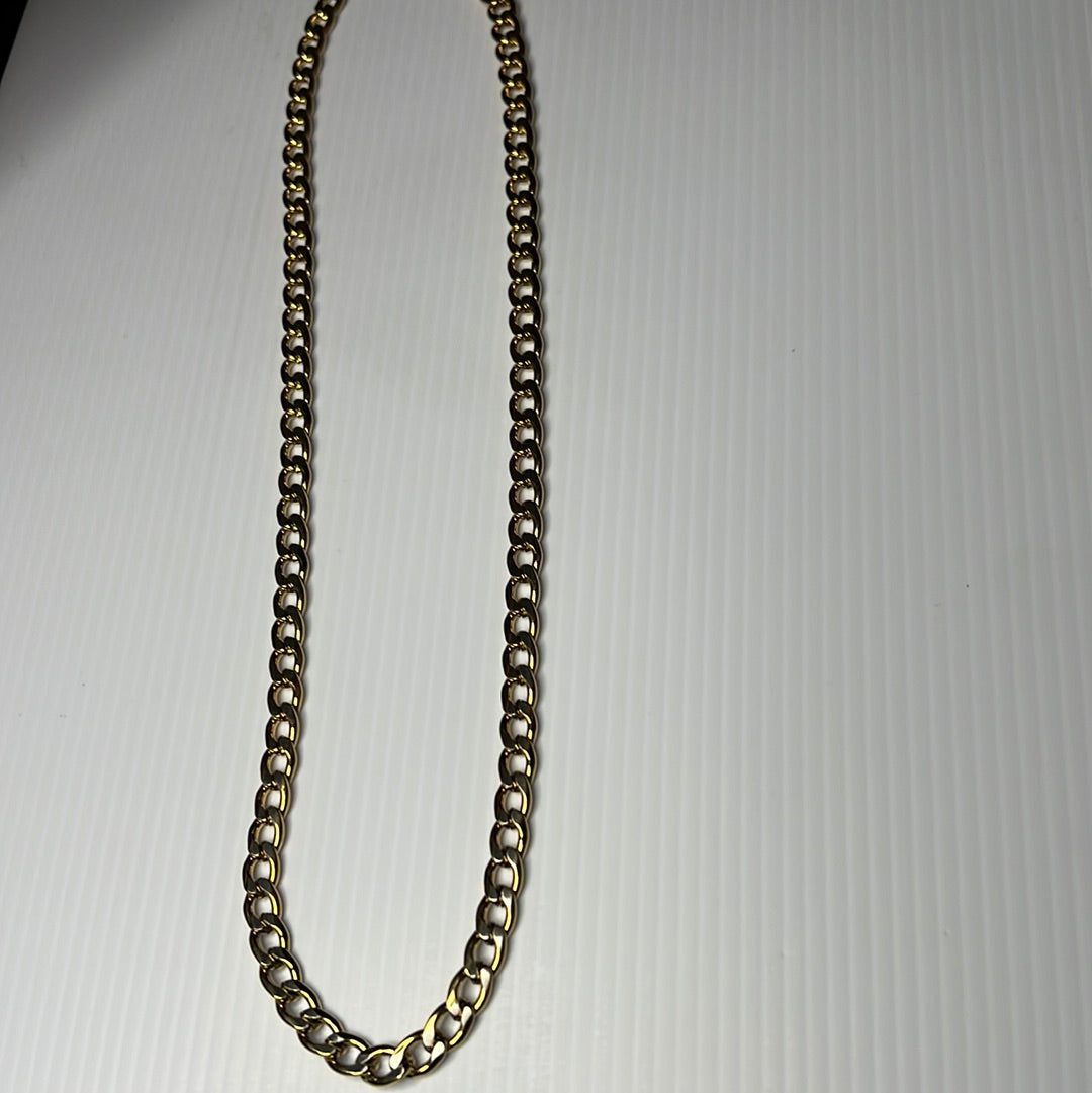 Gold with Silver Cuban Chain Necklace