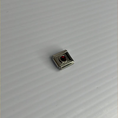 Ruby Cz Italian Link Charm