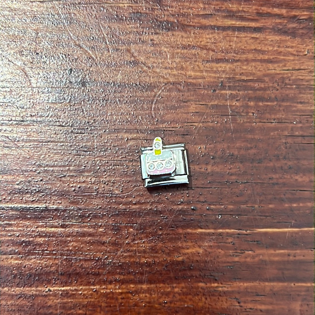 Pink Birthday Cake Italian Link Charm