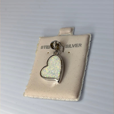 White Opal Heart Pendant