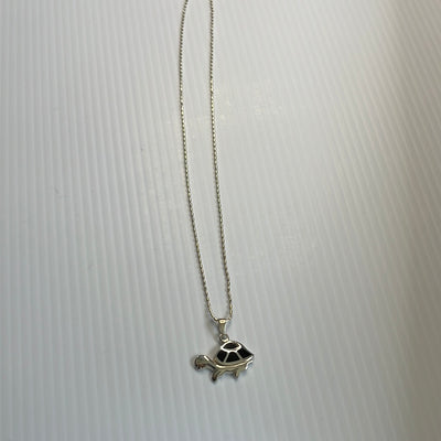 Black Onyx Stone Turtle Pendant Necklace