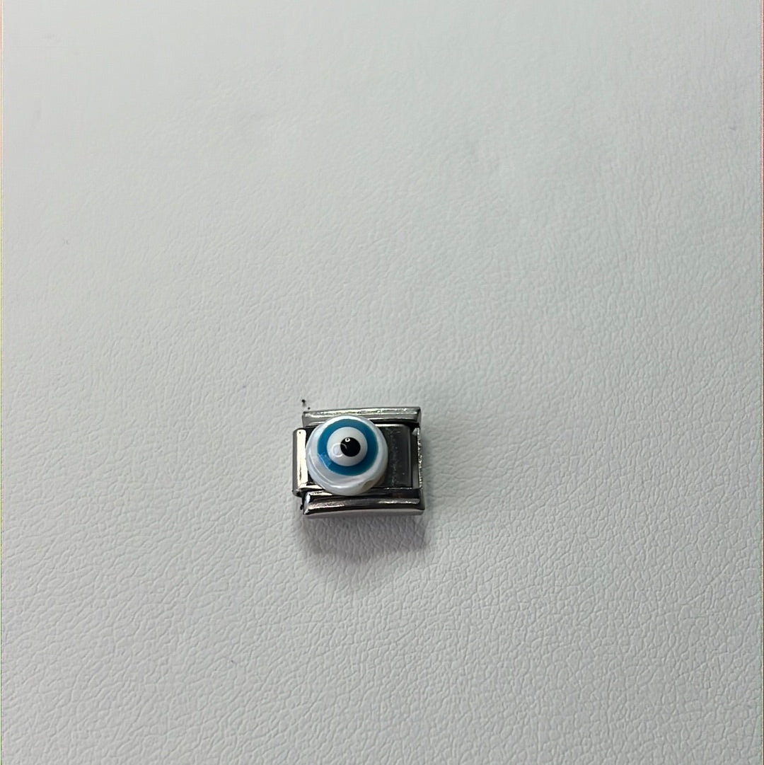 Blue evil eye Italian Link Charm