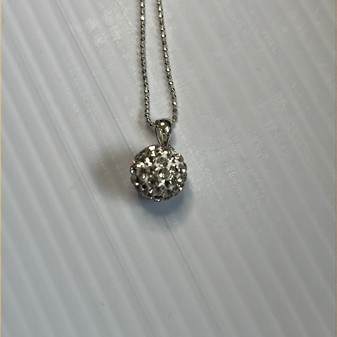 Cz Ball Pendant Necklace