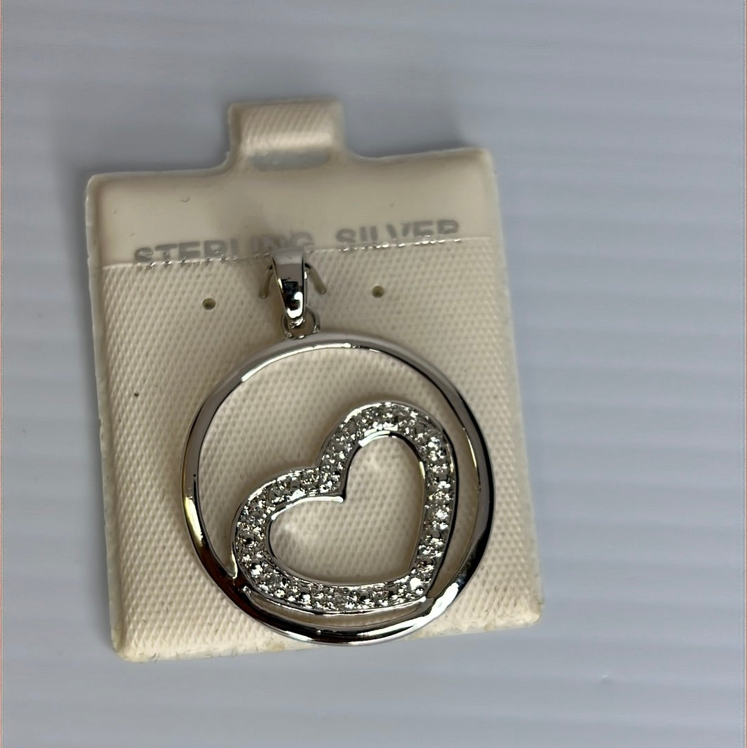 Round Heart Cz Pendant