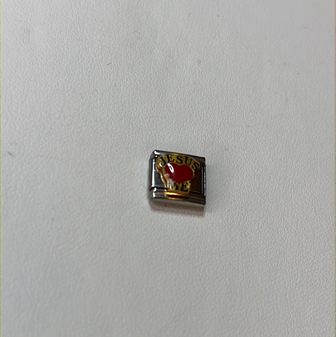 Jesus Love Me Italian Link Charm