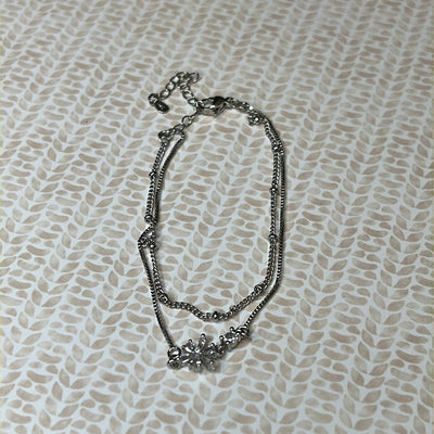 Cz Flower Double Bracelet