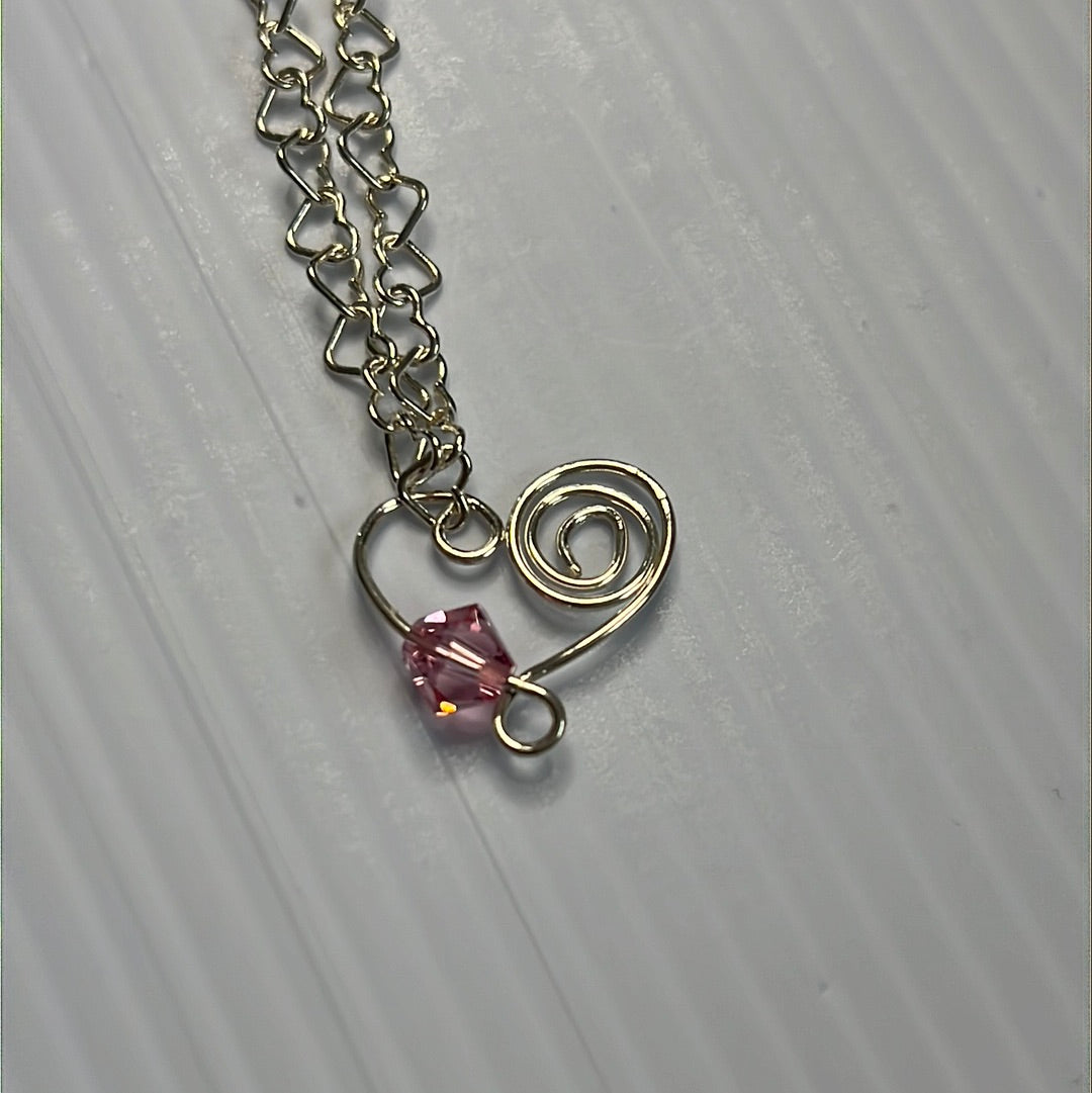 Heart Pendant w/ Hearts Necklace