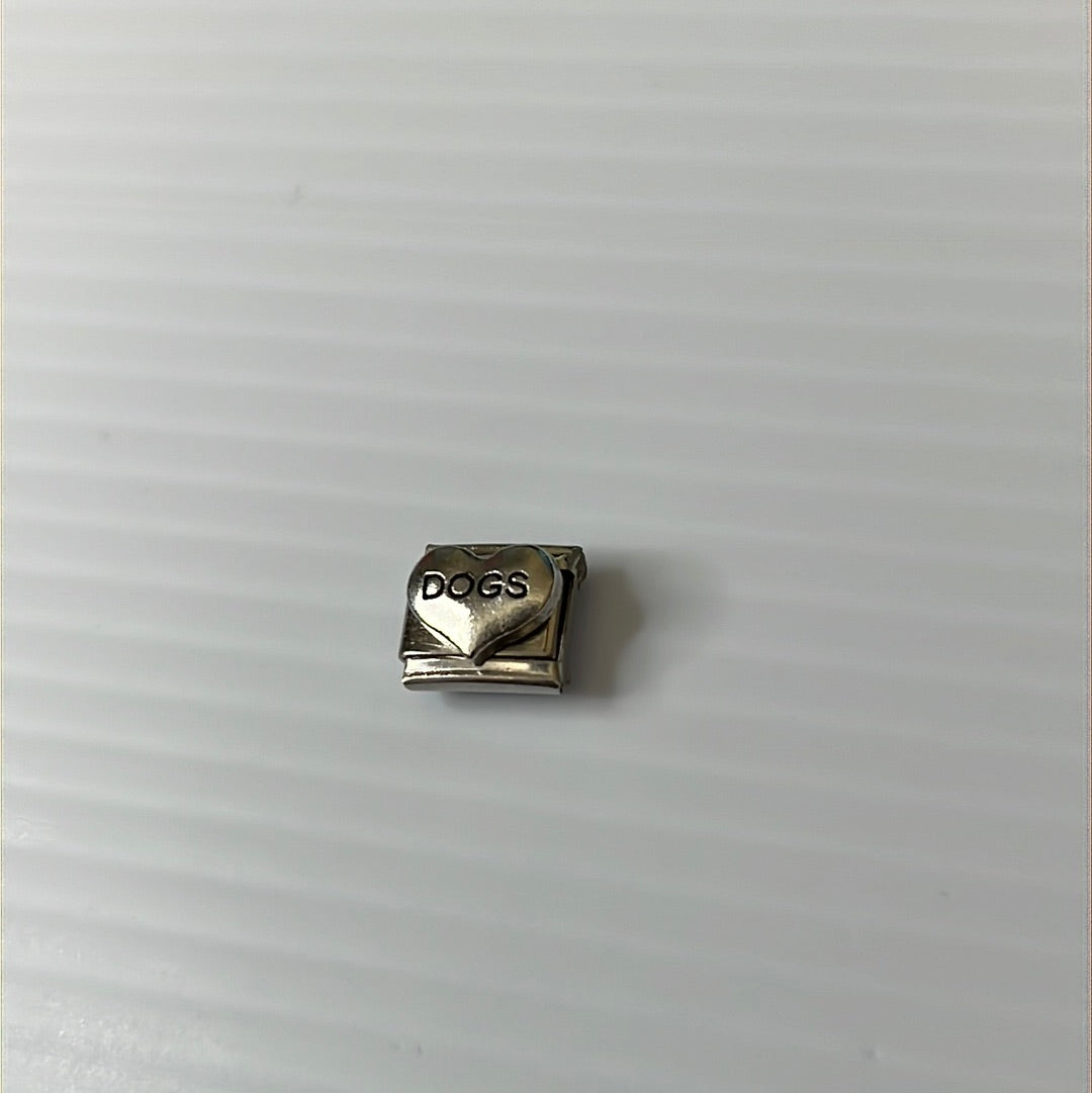 Dogs Heart Italian Link Charm