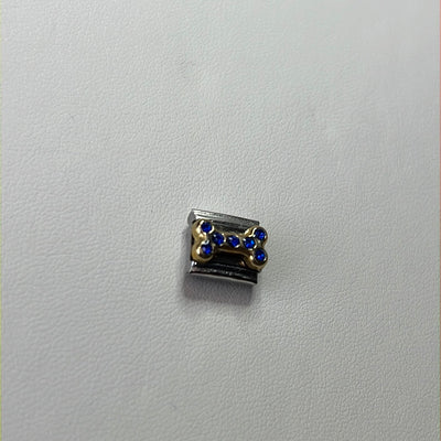 Cz Blue Bone Italian Link Charm