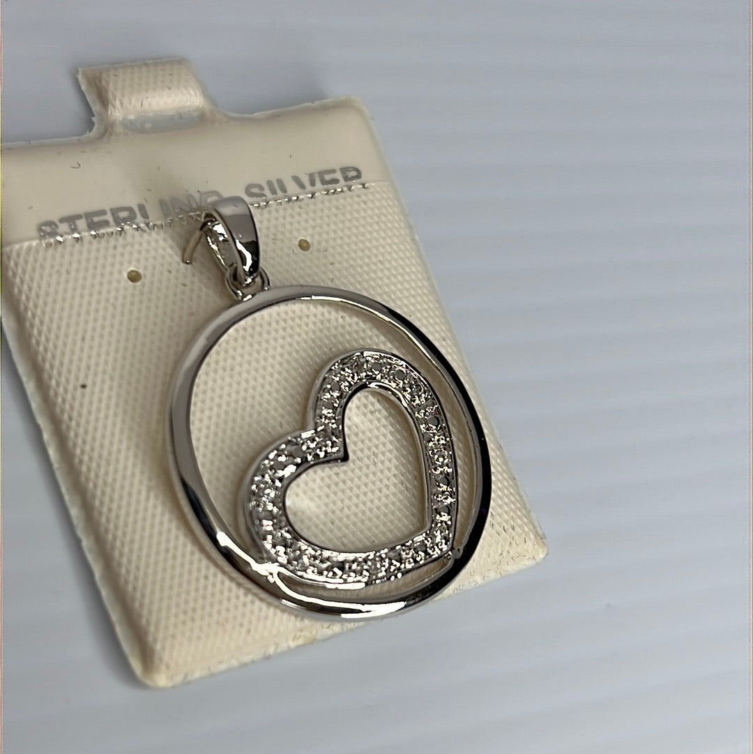 Round Heart Cz Pendant