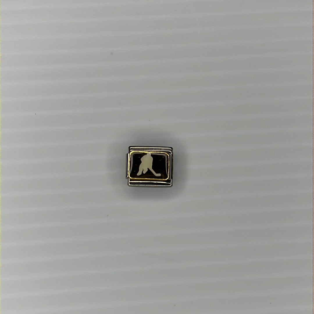 Hockey Player Italian Link Charm