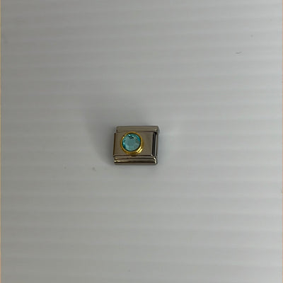 Baby Blue Cz Italian Link Charm