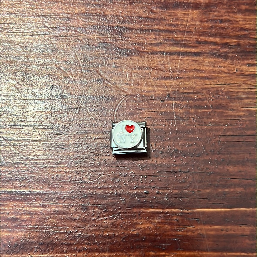 I Love New York Italian Link Charm