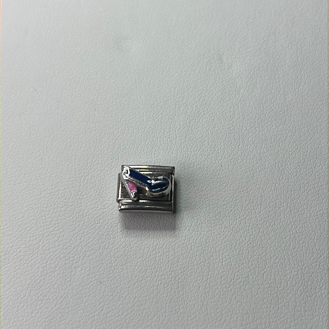Blue High Heel Shoe Italian Link Charm