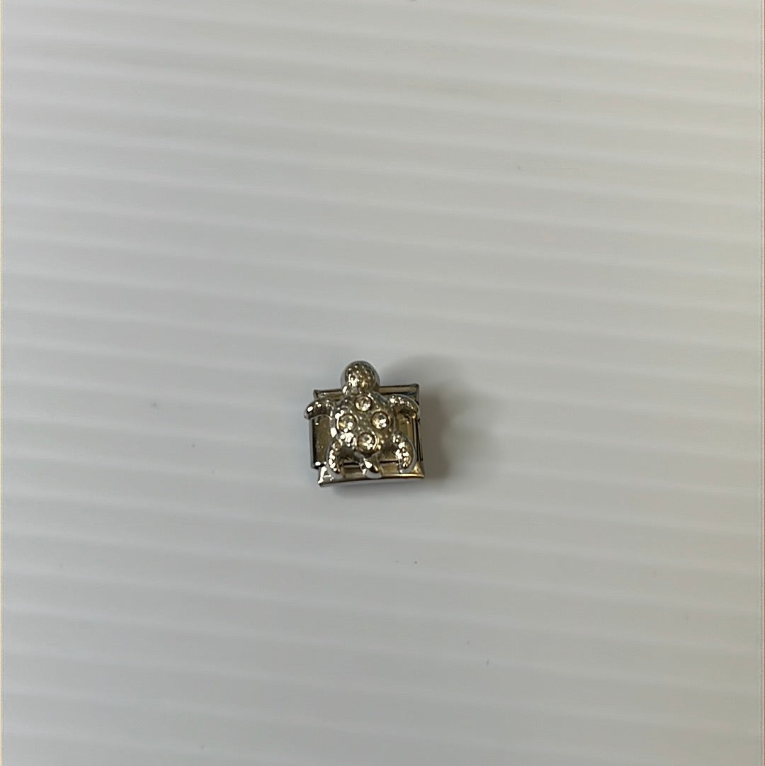 Turtle Cz Italian Link Charm