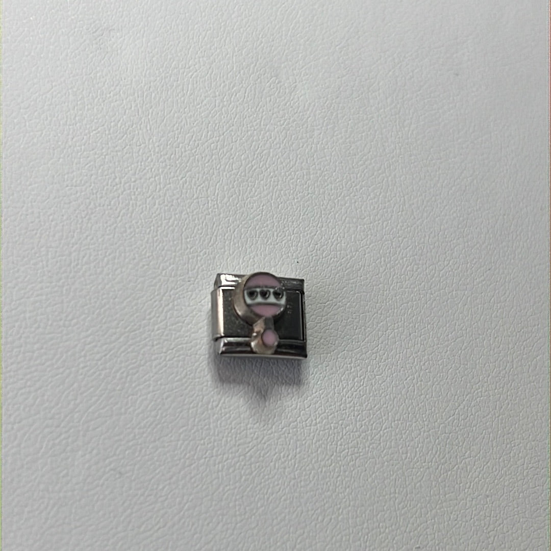 Baby Pink Toy Italian Link Charm
