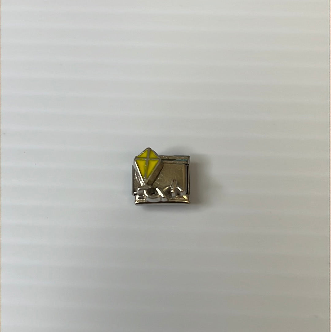 Yellow Kite Italian Link Charm