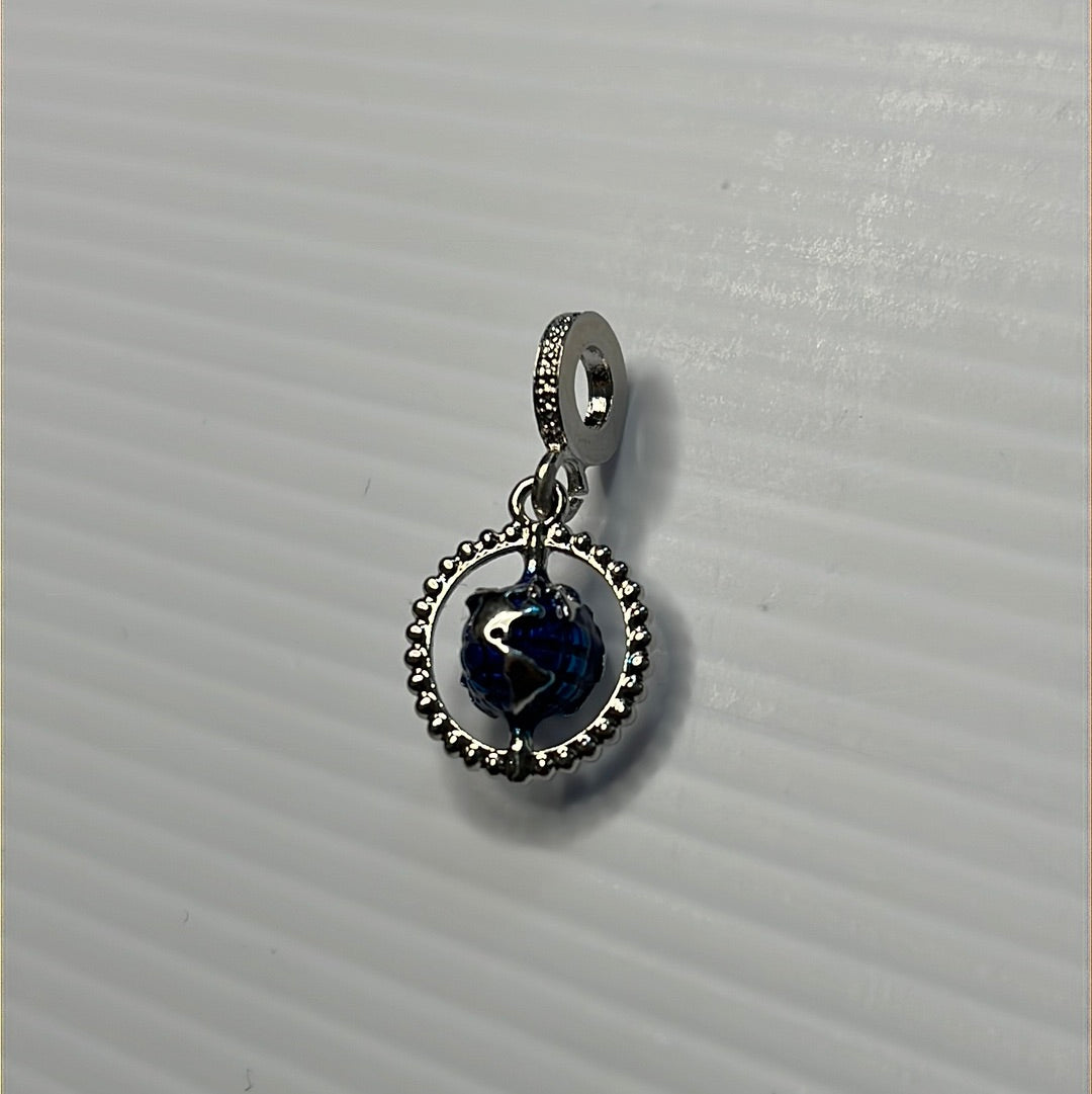 Globe Enamel Dangle Charm