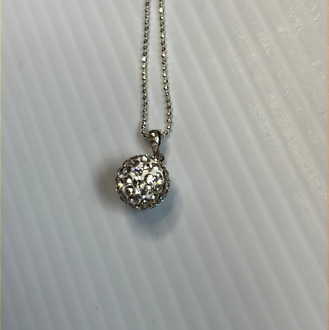 Cz Ball Pendant Necklace