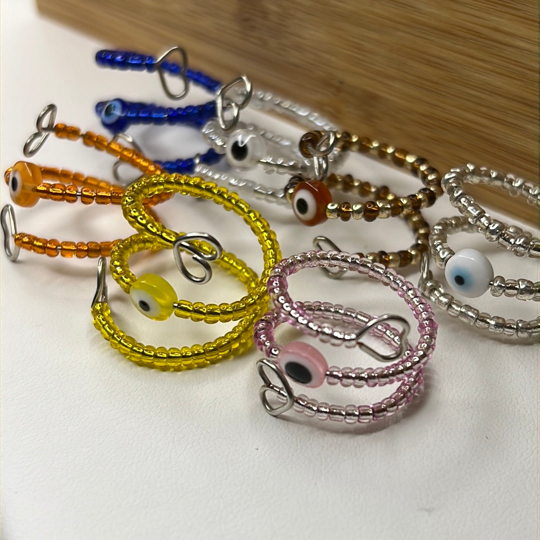 Adjustable Evil Eye Beads Rings