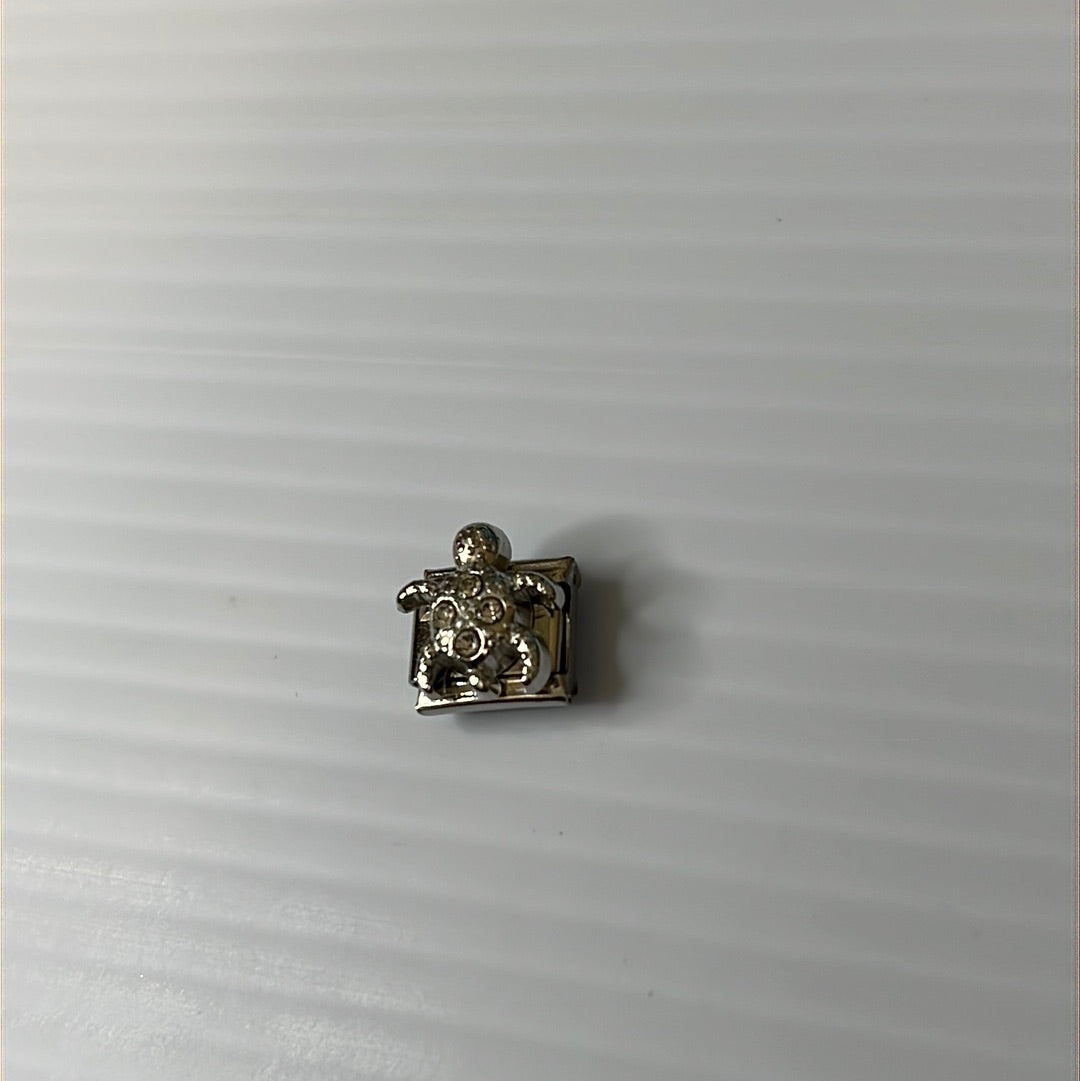 Turtle Cz Italian Link Charm