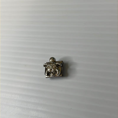 Turtle Cz Italian Link Charm