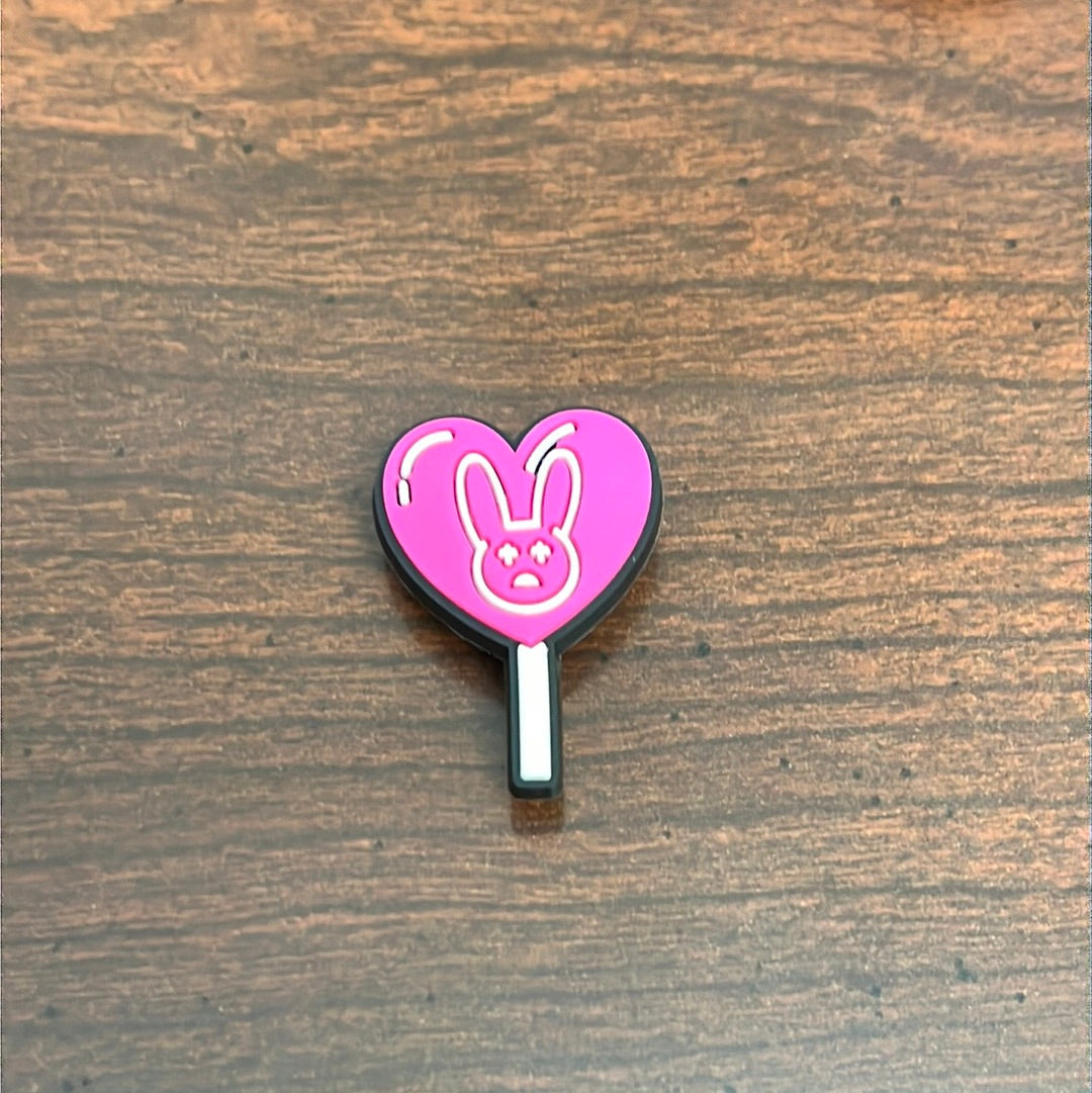 Bad Bunny Heart Lollipop Charm