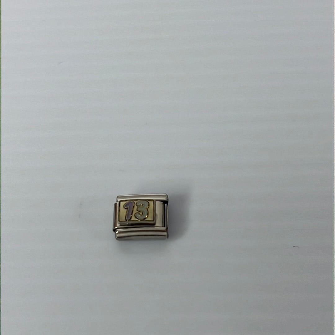 Lucky 13 Italian Link Charm