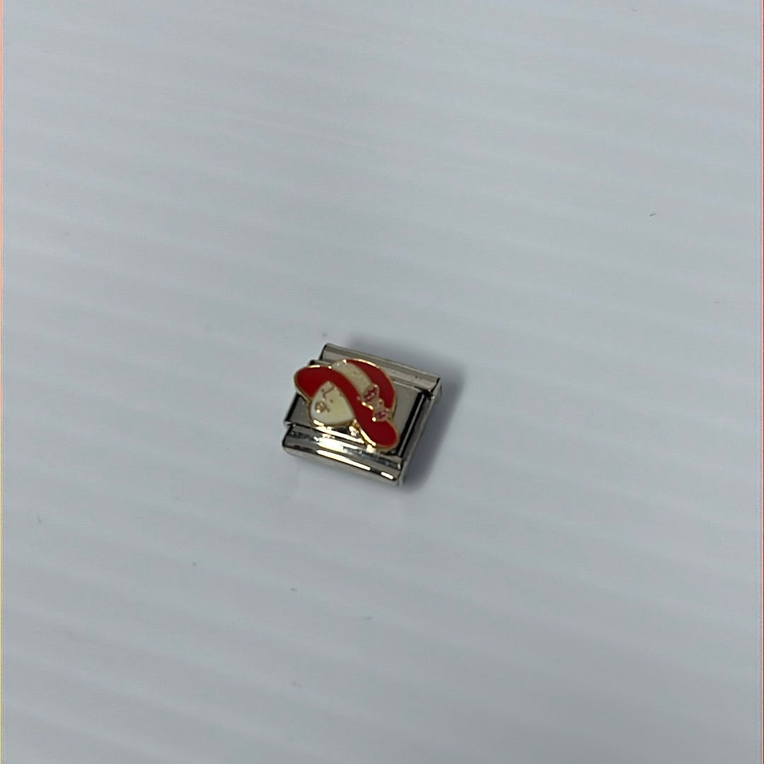 Woman in Red Hat Italian Link Charm