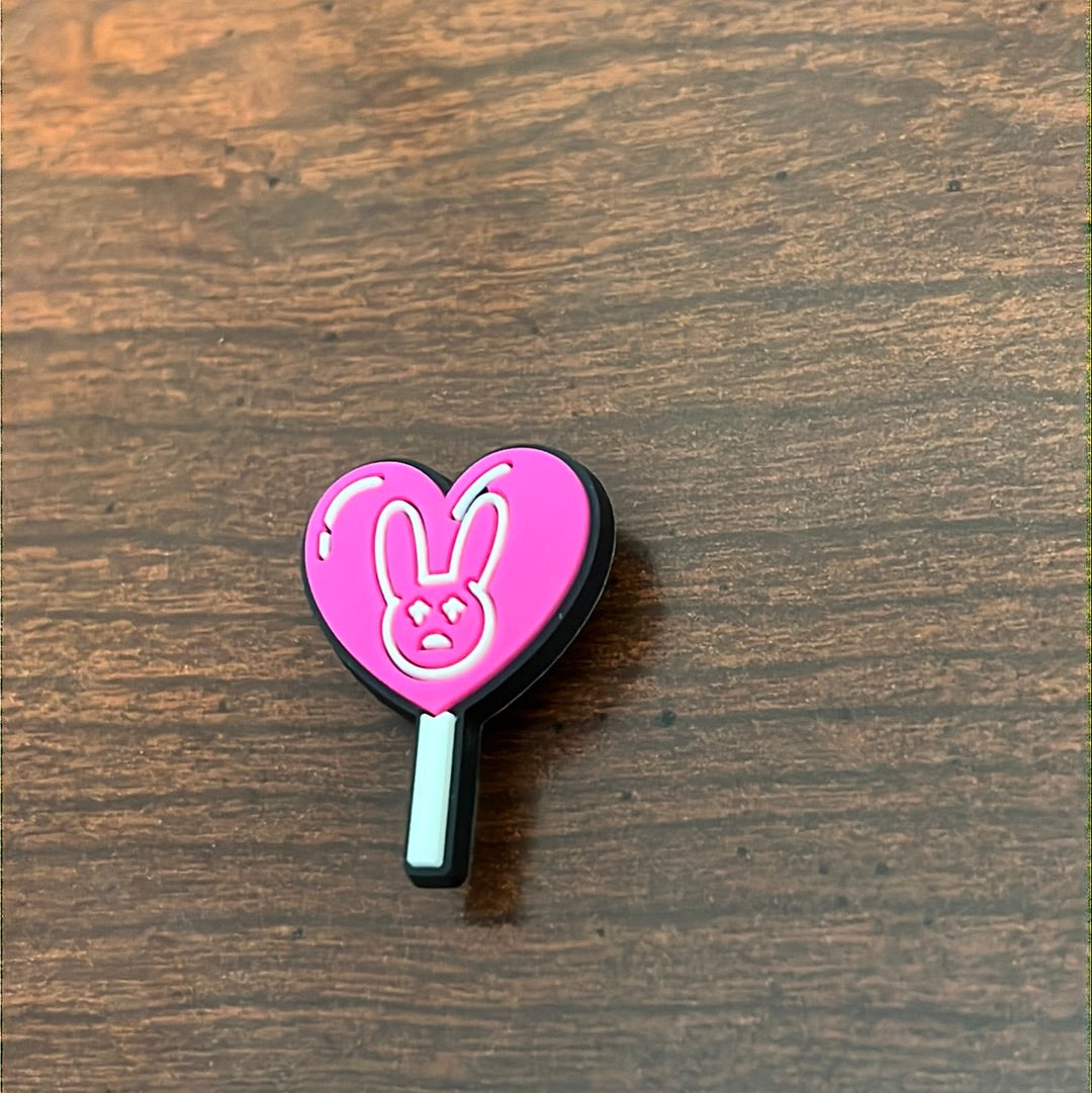 Bad Bunny Heart Lollipop Charm