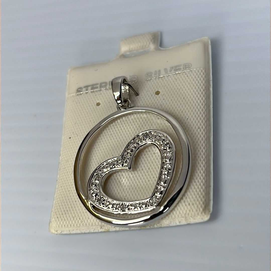 Round Heart Cz Pendant