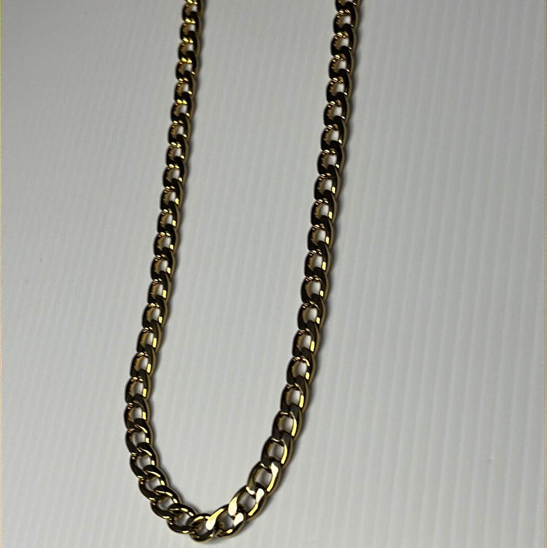 Gold with Silver Cuban Chain Necklace