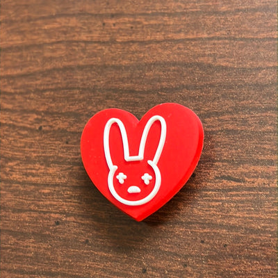 Bad Bunny Red Heart Charm