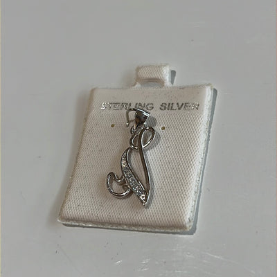 Letter V Cz Pendant