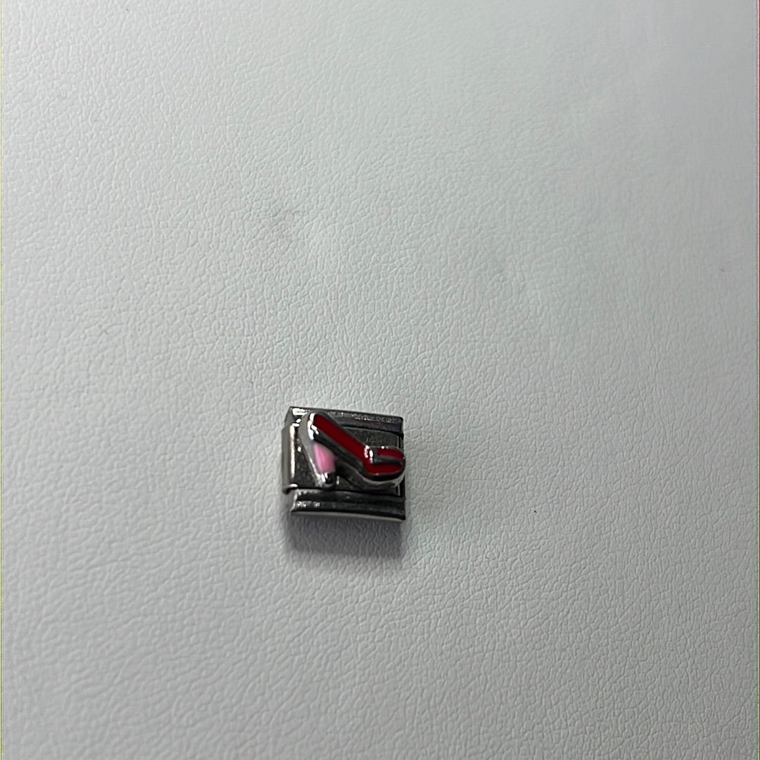 Red High Heel Shoe Italian Link Charm