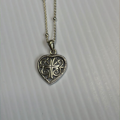 Celtic Cross Heart Pendant Necklace